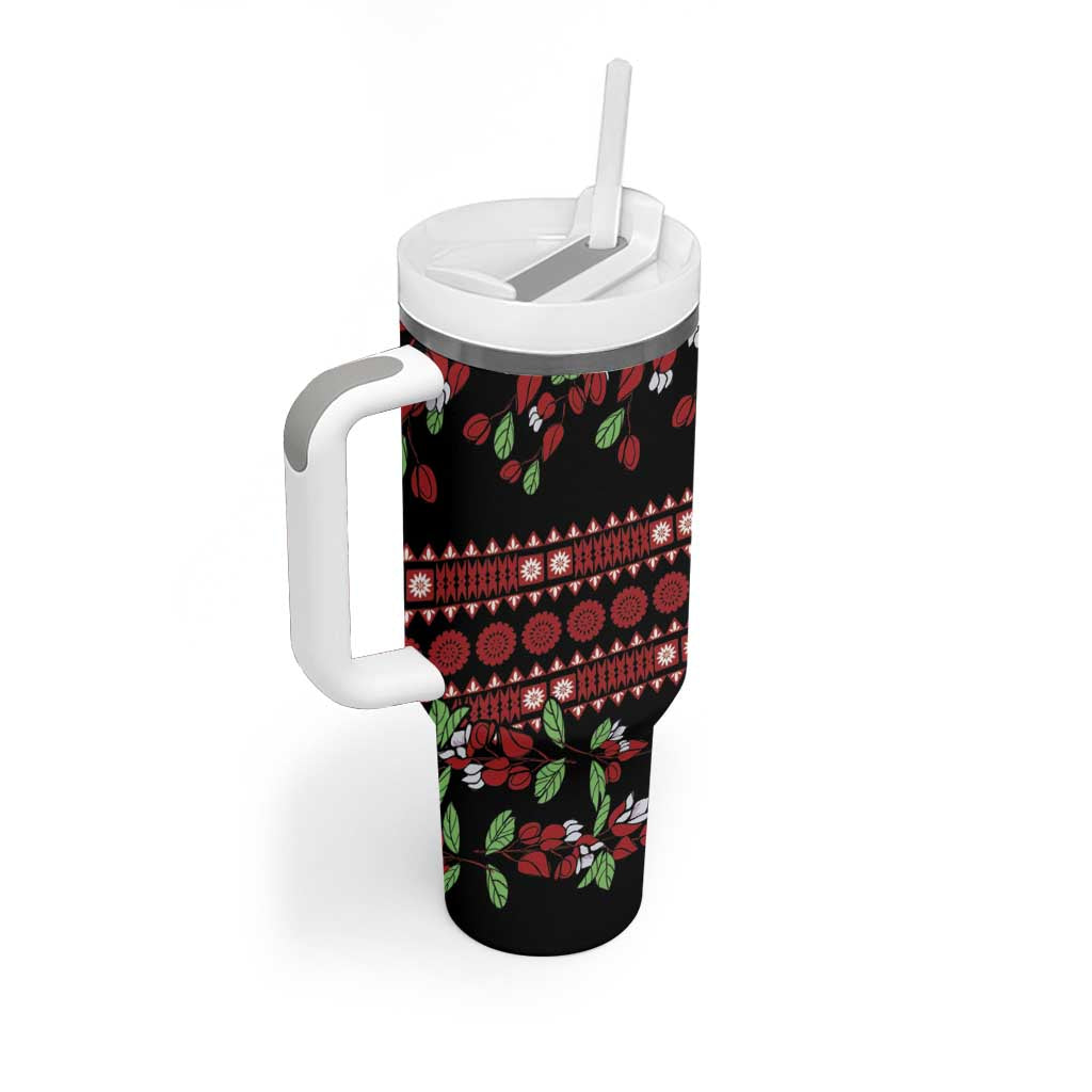 Fiji Masi Bula Tagimoucia Flowers Tumbler With Handle LT9 - Polynesian Pride