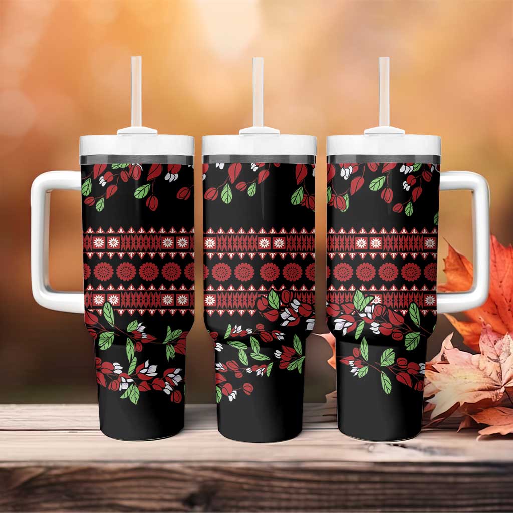 Fiji Masi Bula Tagimoucia Flowers Tumbler With Handle LT9 - Polynesian Pride