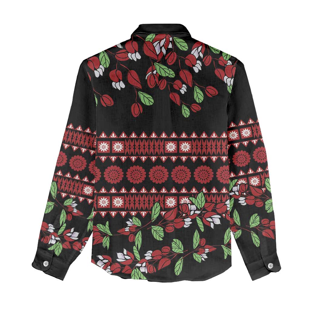 Fiji Masi Bula Tagimoucia Flowers Women Casual Shirt