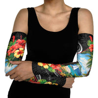 Hafa Adai Guam Arm Sleeves Guahan Seal Chamorro Stones Tribal - Polynesian Pride