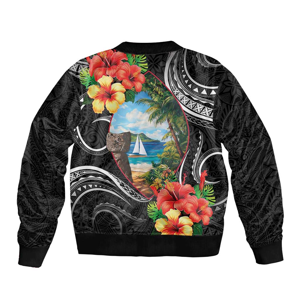 Hafa Adai Guam Bomber Jacket Guahan Seal Chamorro Stones Tribal LT9 - Polynesian Pride