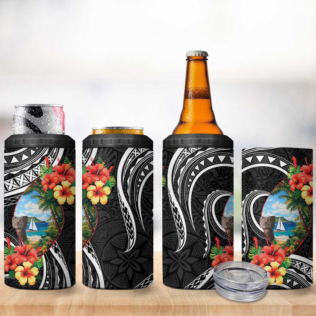 Hafa Adai Guam 4 in 1 Can Cooler Tumbler Guahan Seal Chamorro Stones Tribal LT9 - Polynesian Pride