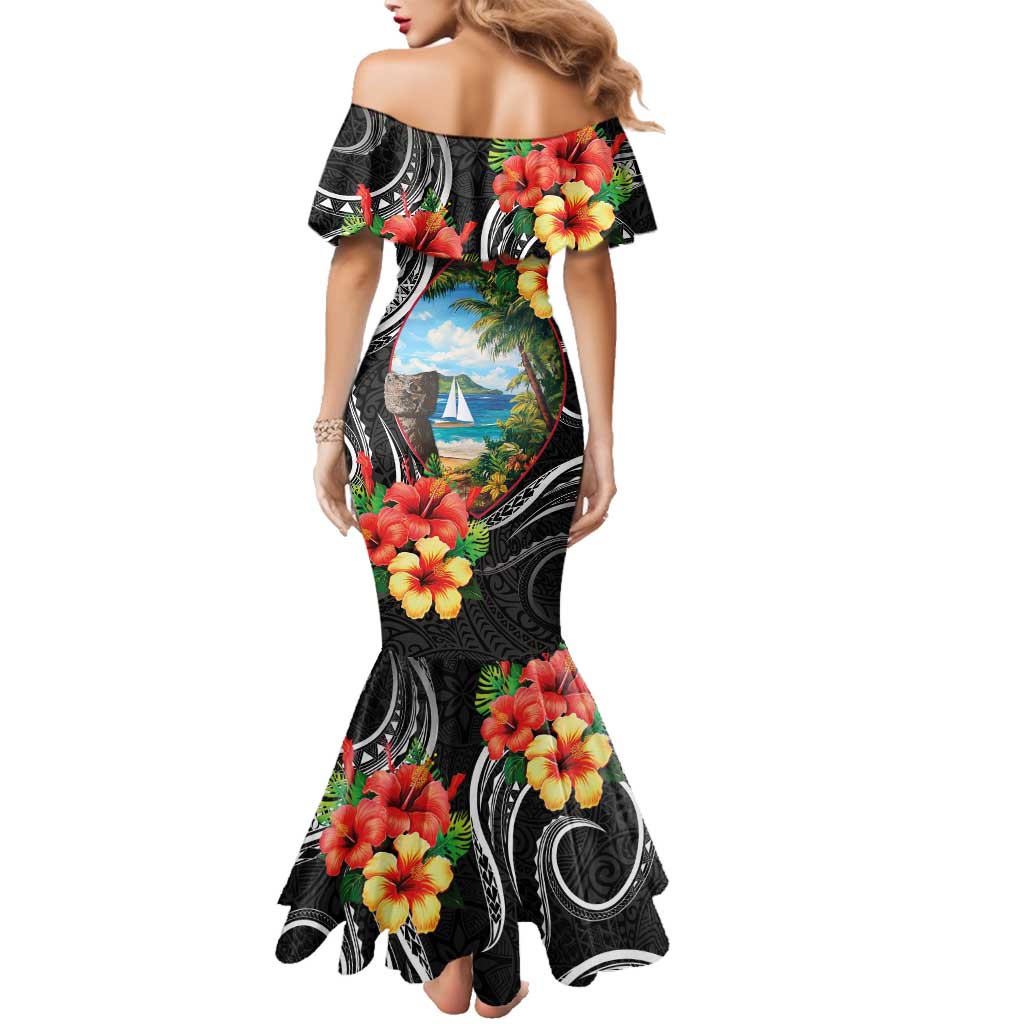 Hafa Adai Guam Family Matching Mermaid Dress and Hawaiian Shirt Guahan Seal Chamorro Stones Tribal LT9 - Polynesian Pride