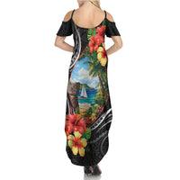 Hafa Adai Guam Family Matching Summer Maxi Dress and Hawaiian Shirt Guahan Seal Chamorro Stones Tribal LT9 - Polynesian Pride