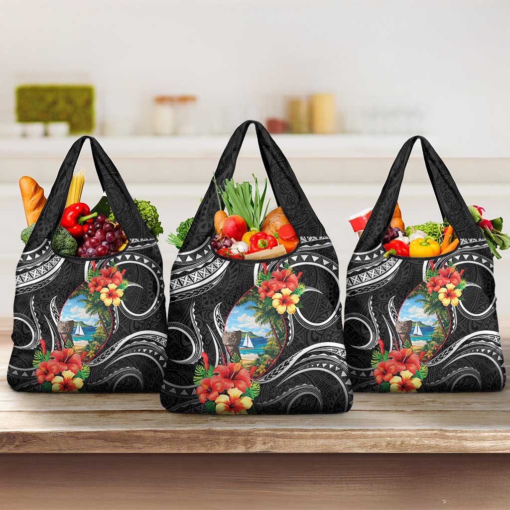 Hafa Adai Guam Grocery Bag Guahan Seal Chamorro Stones Tribal