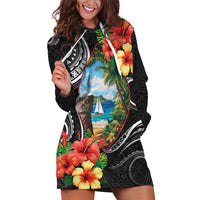 Hafa Adai Guam Hoodie Dress Guahan Seal Chamorro Stones Tribal LT9 Black - Polynesian Pride