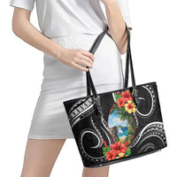 Hafa Adai Guam Leather Tote Bag Guahan Seal Chamorro Stones Tribal