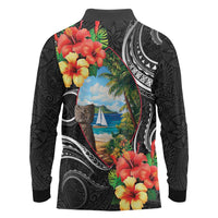Hafa Adai Guam Long Sleeve Polo Shirt Guahan Seal Chamorro Stones Tribal LT9 - Polynesian Pride