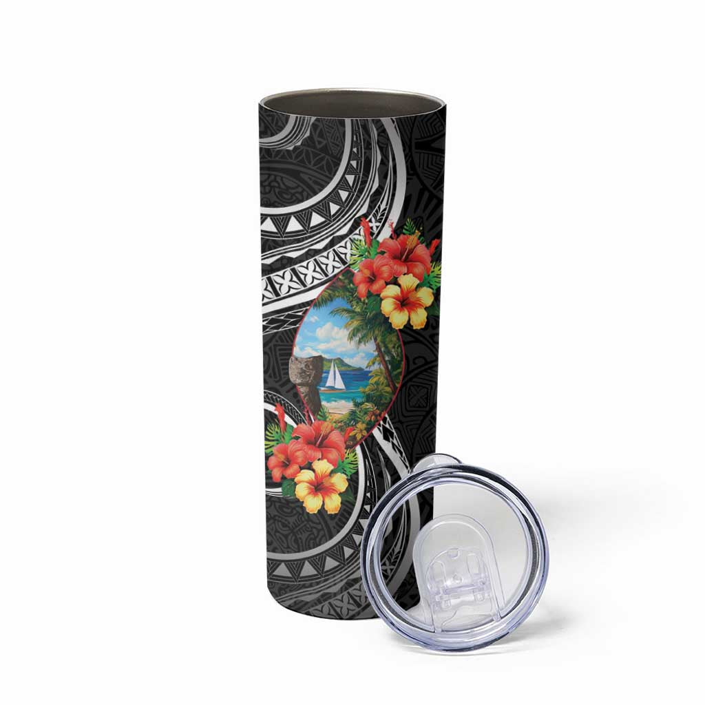 Hafa Adai Guam Skinny Tumbler Guahan Seal Chamorro Stones Tribal LT9 - Polynesian Pride