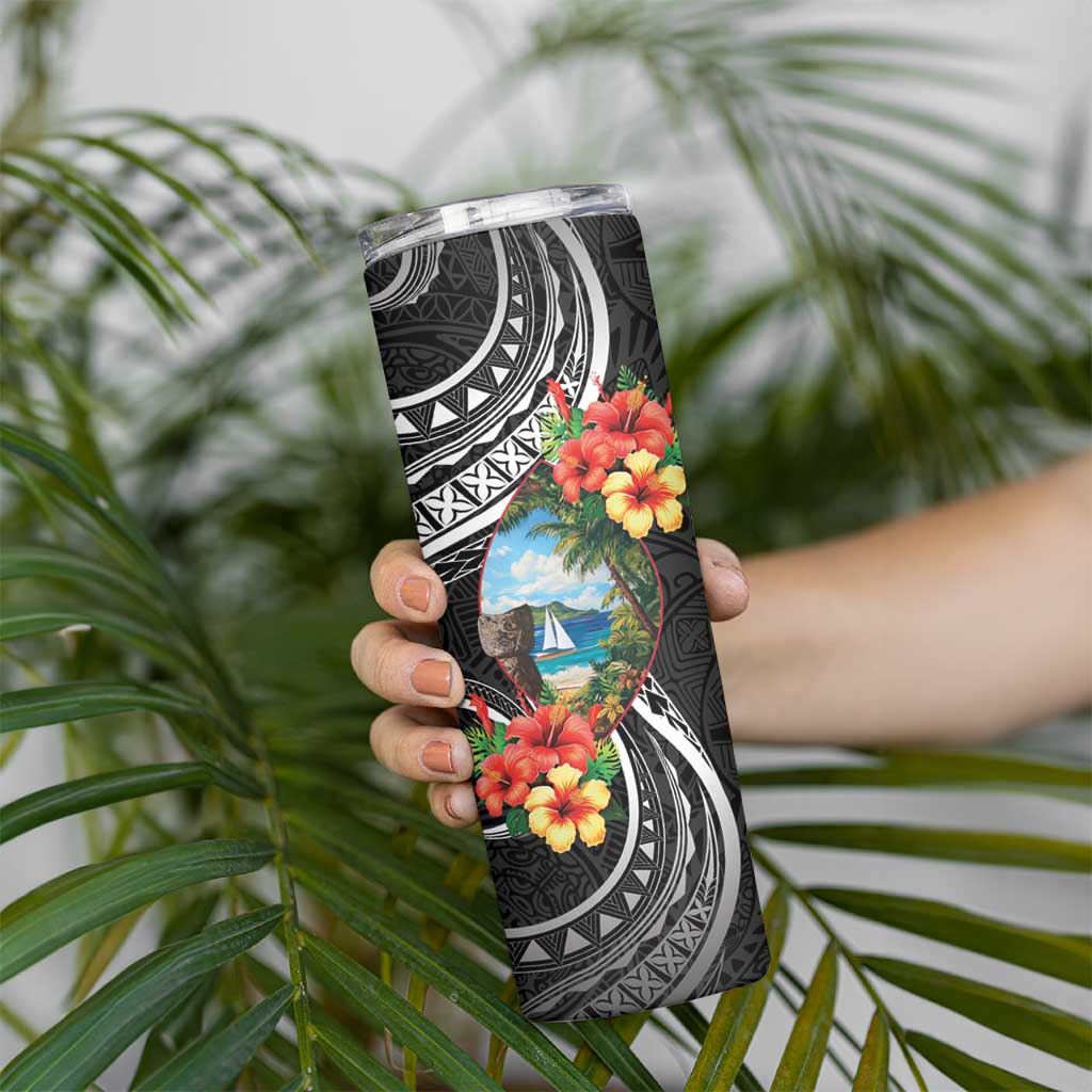 Hafa Adai Guam Skinny Tumbler Guahan Seal Chamorro Stones Tribal LT9 - Polynesian Pride