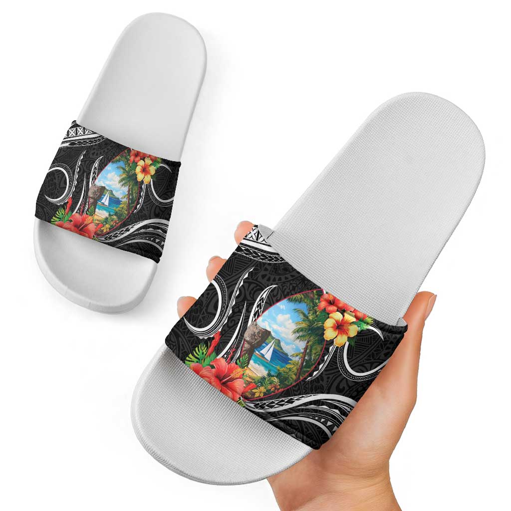 Hafa Adai Guam Slide Sandals Guahan Seal Chamorro Stones Tribal - Polynesian Pride