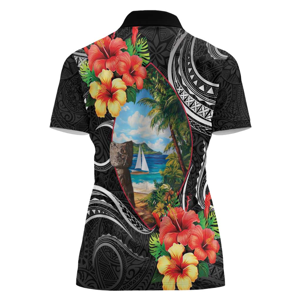 Hafa Adai Guam Women Polo Shirt Guahan Seal Chamorro Stones Tribal LT9 - Polynesian Pride