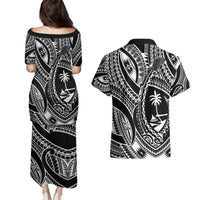 Hafa Adai Guam Inspired Tattoo Couples Matching Puletasi and Hawaiian Shirt