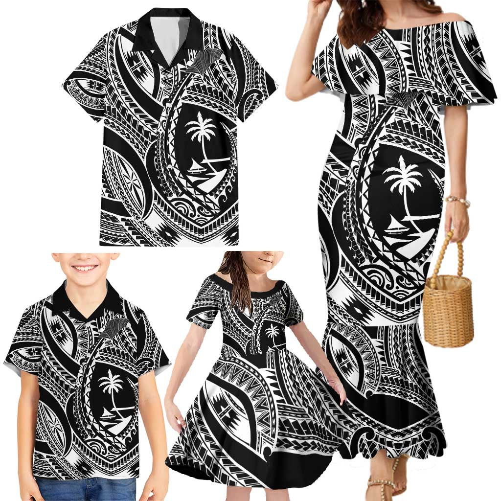 Hafa Adai Guam Inspired Tattoo Family Matching Mermaid Dress and Hawaiian Shirt LT9 - Polynesian Pride