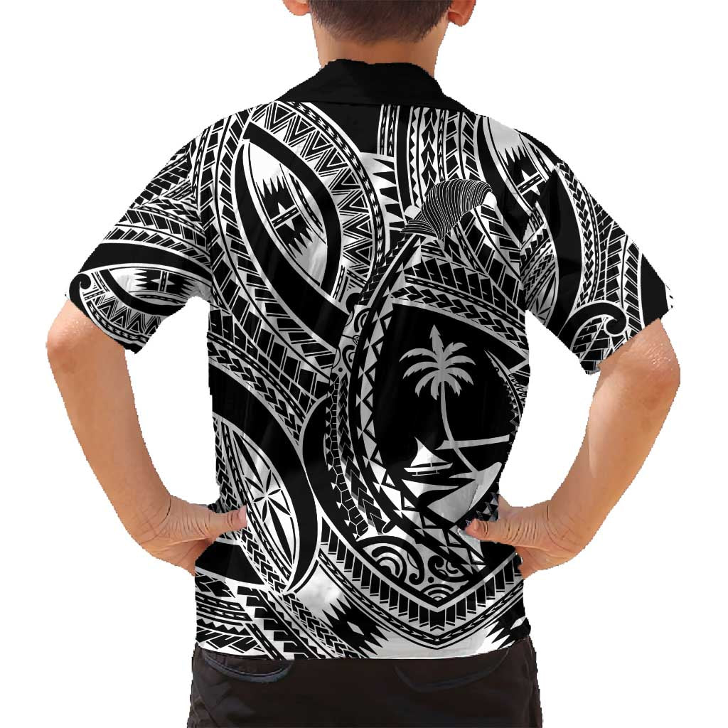 Hafa Adai Guam Inspired Tattoo Family Matching Off Shoulder Maxi Dress and Hawaiian Shirt LT9 - Polynesian Pride
