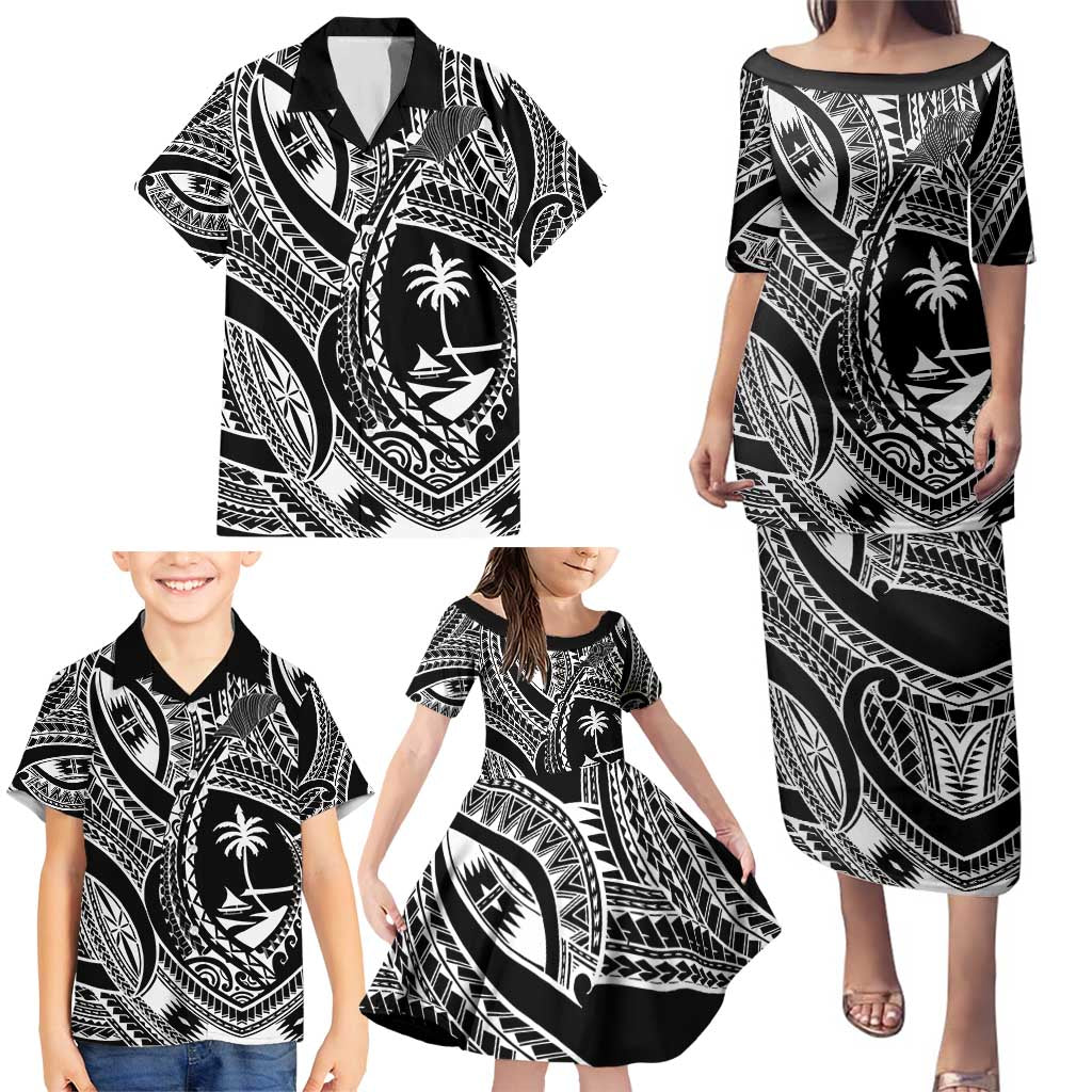 Hafa Adai Guam Inspired Tattoo Family Matching Puletasi and Hawaiian Shirt LT9 - Polynesian Pride