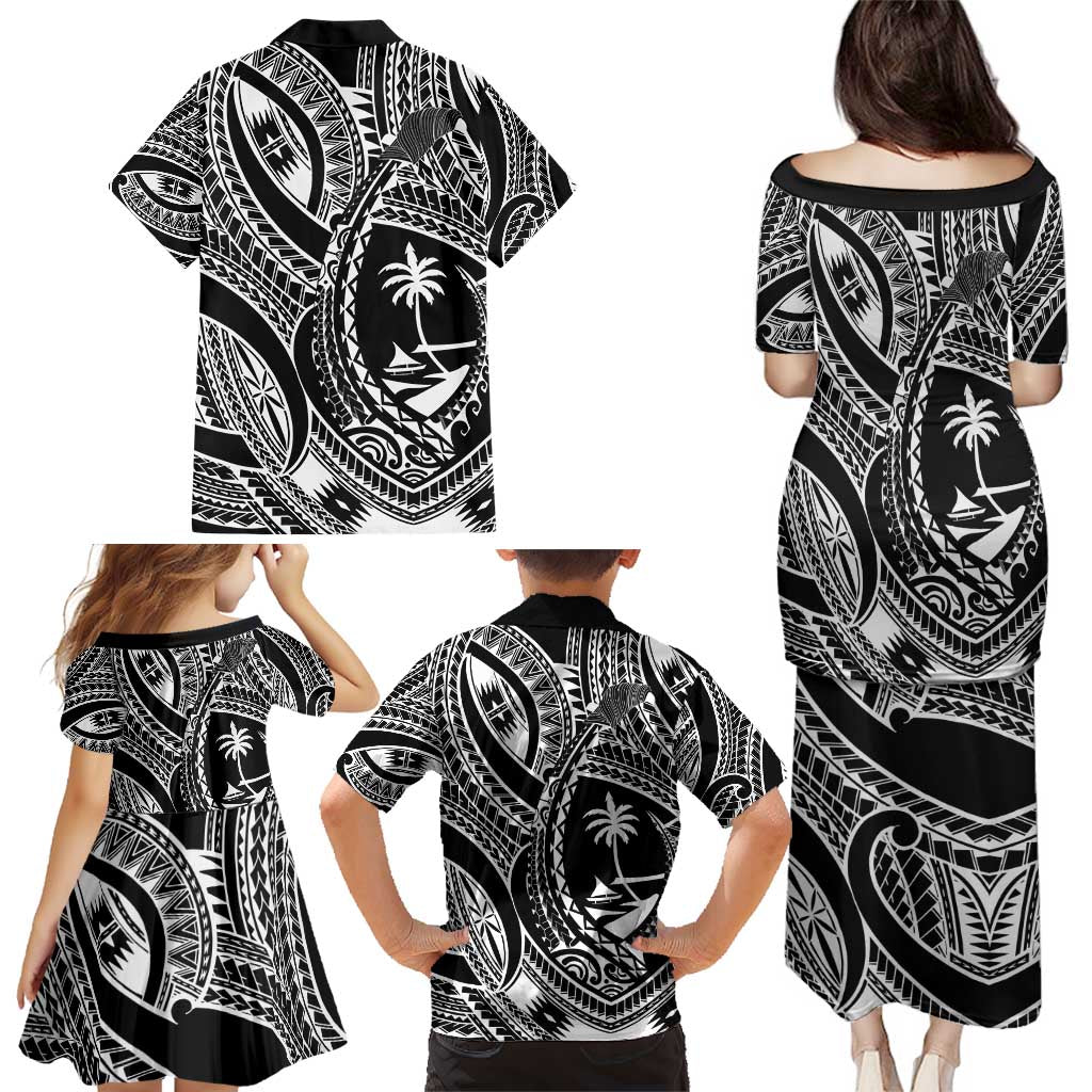 Hafa Adai Guam Inspired Tattoo Family Matching Puletasi and Hawaiian Shirt LT9 - Polynesian Pride