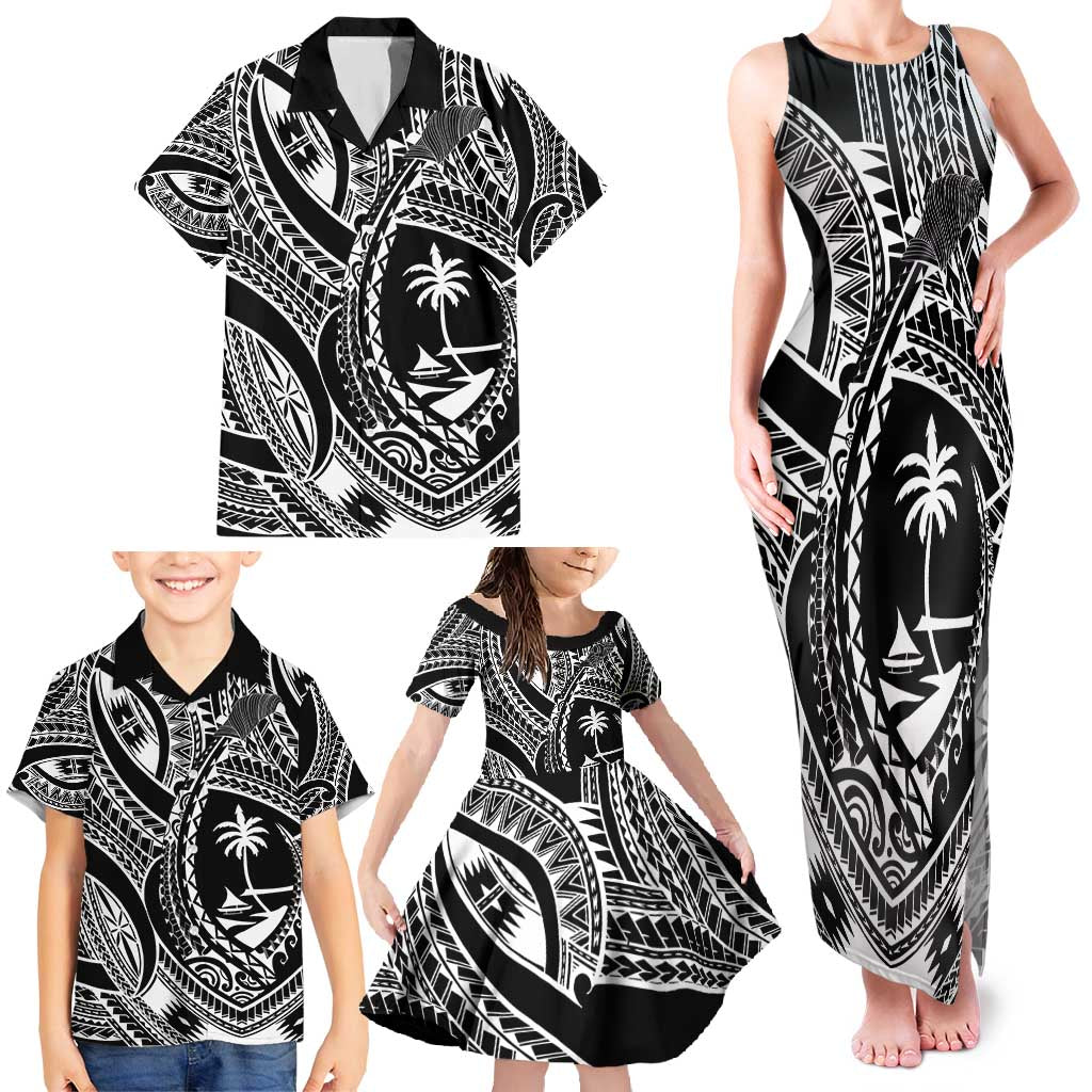 Hafa Adai Guam Inspired Tattoo Family Matching Tank Maxi Dress and Hawaiian Shirt LT9 - Polynesian Pride