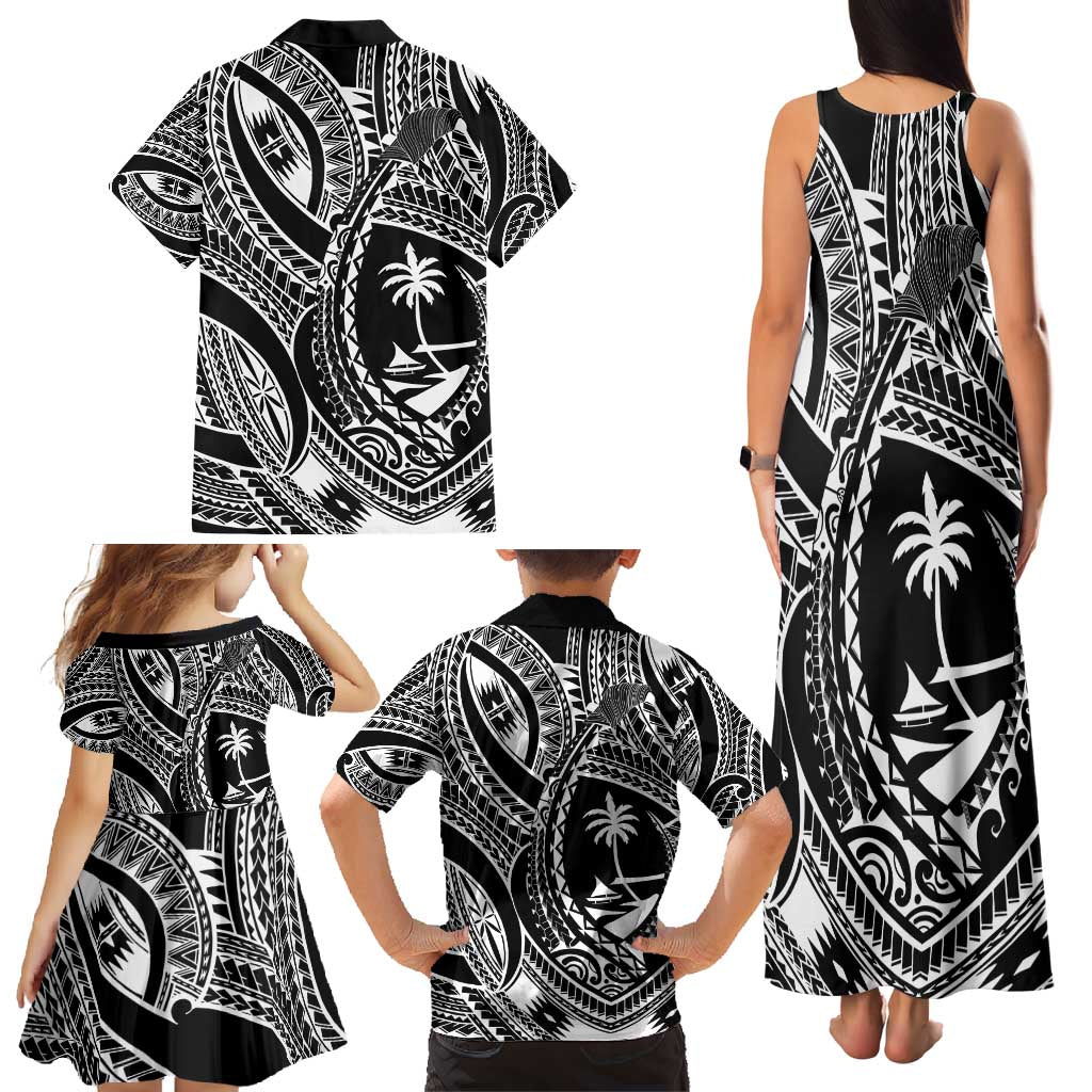 Hafa Adai Guam Inspired Tattoo Family Matching Tank Maxi Dress and Hawaiian Shirt LT9 - Polynesian Pride
