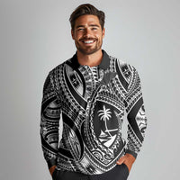 Hafa Adai Guam Inspired Tattoo Long Sleeve Polo Shirt LT9 - Polynesian Pride