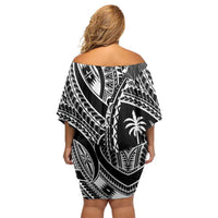 Hafa Adai Guam Inspired Tattoo Off Shoulder Short Dress LT9 - Polynesian Pride