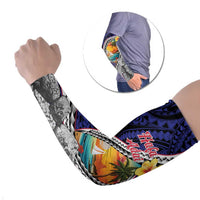 Hafa Adai Guam Seal Latte Stones Artwork Arm Sleeves - Polynesian Pride