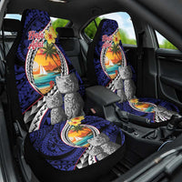 Hafa Adai Guam Seal Latte Stones Artwork Car Seat Cover LT9 One Size Blue - Polynesian Pride