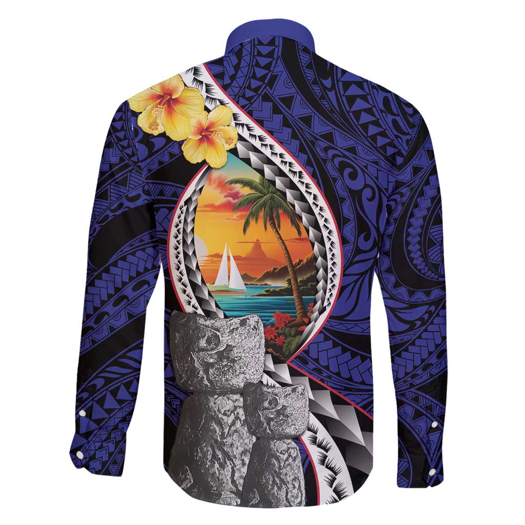Hafa Adai Guam Seal Latte Stones Artwork Family Matching Off Shoulder Maxi Dress and Hawaiian Shirt LT9 - Polynesian Pride