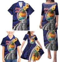 Hafa Adai Guam Seal Latte Stones Artwork Family Matching Puletasi and Hawaiian Shirt LT9 - Polynesian Pride