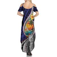Hafa Adai Guam Seal Latte Stones Artwork Family Matching Summer Maxi Dress and Hawaiian Shirt LT9 - Polynesian Pride