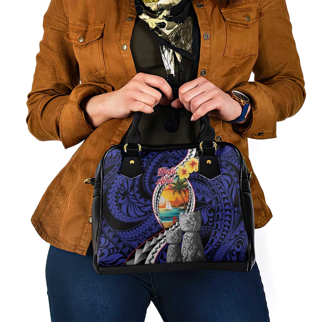 Hafa Adai Guam Seal Latte Stones Artwork Shoulder Handbag
