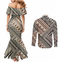 Niho Taniwha Kowhaiwhai Couples Matching Mermaid Dress and Long Sleeve Button Shirt