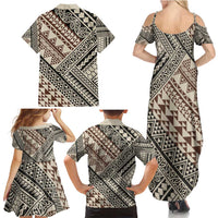 Niho Taniwha Kowhaiwhai Family Matching Summer Maxi Dress and Hawaiian Shirt LT9 - Polynesian Pride