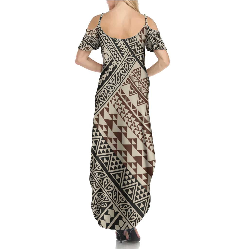 Niho Taniwha Kowhaiwhai Family Matching Summer Maxi Dress and Hawaiian Shirt LT9 - Polynesian Pride