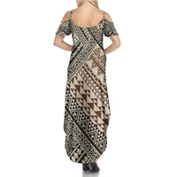 Niho Taniwha Kowhaiwhai Family Matching Summer Maxi Dress and Hawaiian Shirt LT9 - Polynesian Pride