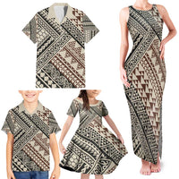 Niho Taniwha Kowhaiwhai Family Matching Tank Maxi Dress and Hawaiian Shirt LT9 - Polynesian Pride