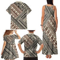 Niho Taniwha Kowhaiwhai Family Matching Tank Maxi Dress and Hawaiian Shirt LT9 - Polynesian Pride