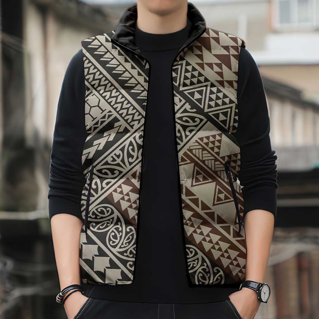 Niho Taniwha Kowhaiwhai Sleeveless Puffer Jacket - Polynesian Pride