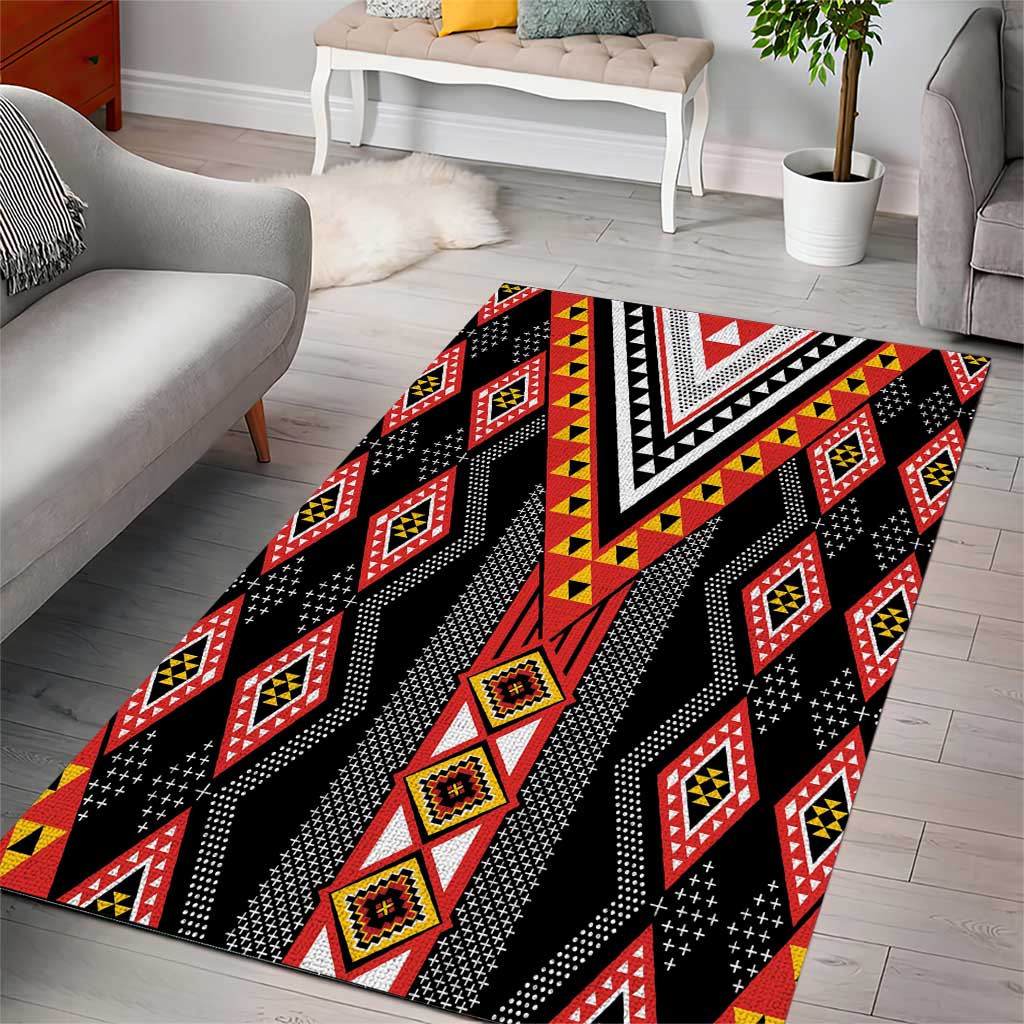 Niho Taniwha Taniko Motif Area Rug