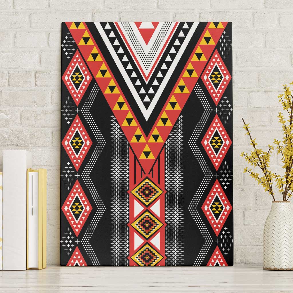Niho Taniwha Taniko Motif Canvas Wall Art