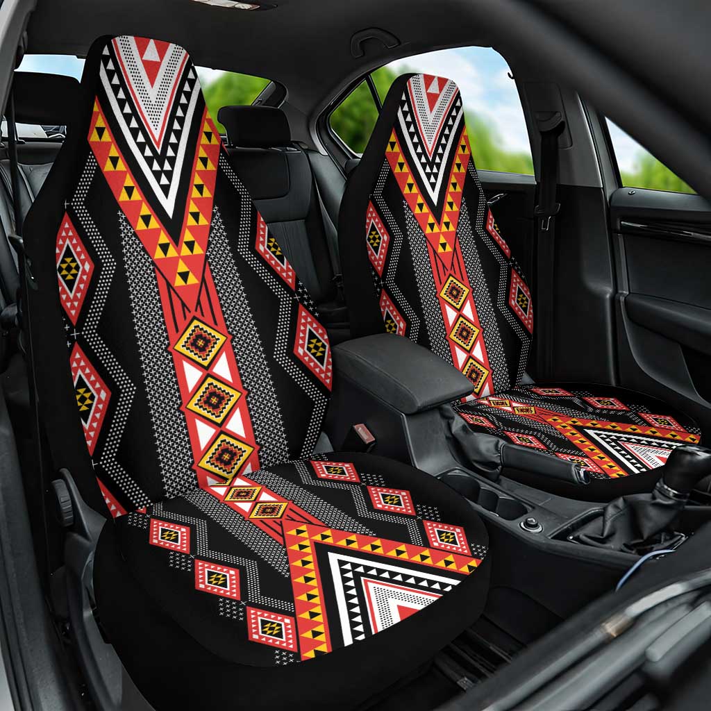 Niho Taniwha Taniko Motif Car Seat Cover LT9 One Size Red - Polynesian Pride