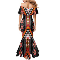 Niho Taniwha Taniko Motif Family Matching Mermaid Dress and Hawaiian Shirt LT9 - Polynesian Pride