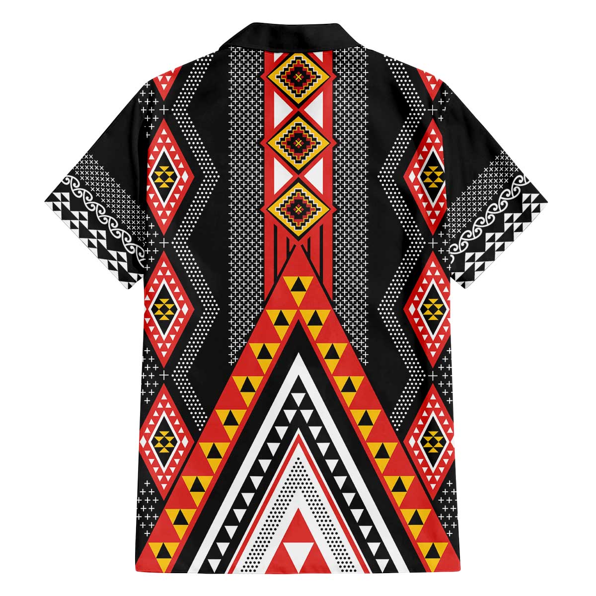 Niho Taniwha Taniko Motif Family Matching Off The Shoulder Long Sleeve Dress and Hawaiian Shirt LT9 - Polynesian Pride