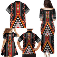 Niho Taniwha Taniko Motif Family Matching Puletasi and Hawaiian Shirt LT9 - Polynesian Pride