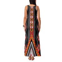 Niho Taniwha Taniko Motif Family Matching Tank Maxi Dress and Hawaiian Shirt LT9 - Polynesian Pride