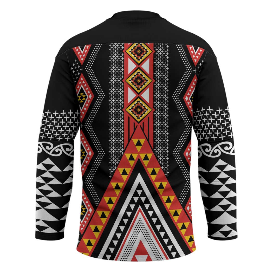 Niho Taniwha Taniko Motif Hockey Jersey - Polynesian Pride