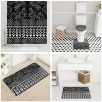 Black Taniko Kowhaiwhai Tukutuku Motif Bathroom Set LT9 - Polynesian Pride