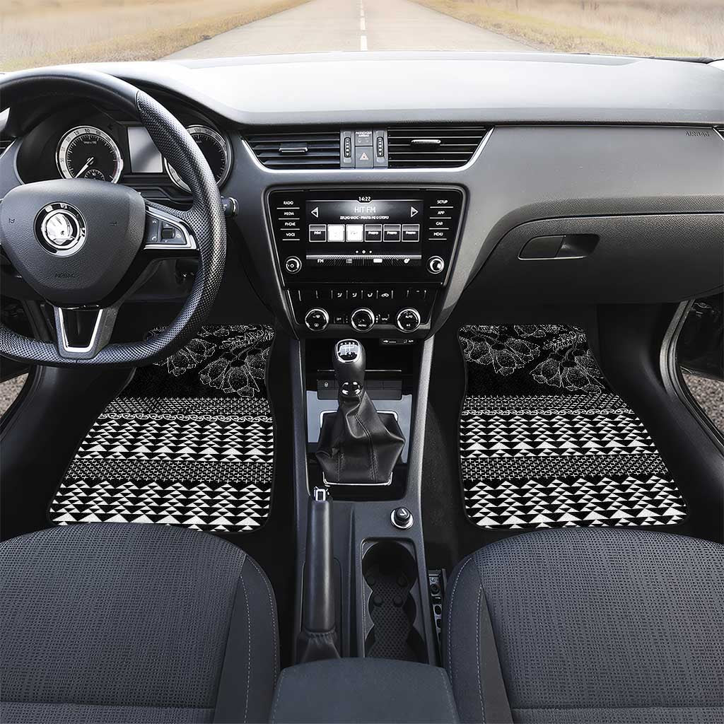 Black Taniko Kowhaiwhai Tukutuku Motif Car Mats