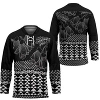 Black Taniko Kowhaiwhai Tukutuku Motif Hockey Jersey - Polynesian Pride
