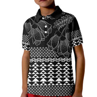 Black Taniko Kowhaiwhai Tukutuku Motif Kid Polo Shirt LT9 Kid Black - Polynesian Pride